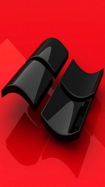 Red Windows Logo - Dark Windows Logo 3D Android Wallpaper free download