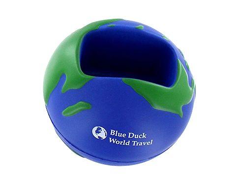 Soccer Ball Globe Logo - Promotional Globe Phone Holder Stress Ball Printed with your Logo at ...
