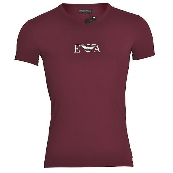 V Clothing Logo - Emporio Armani Coloured Stretch Cotton Logo V- Neck T-Shirt ...