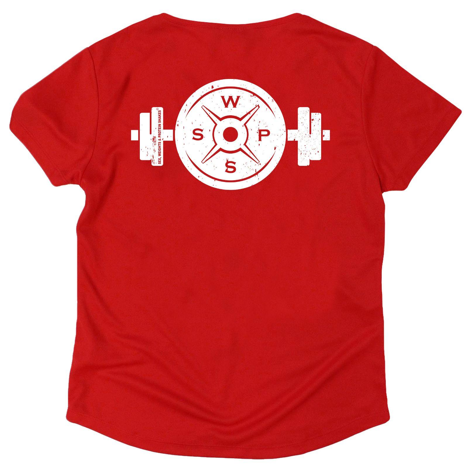 V Clothing Logo - FB Womens Gym Bodybuilding Tee 3 Bar Neck Dry Fit