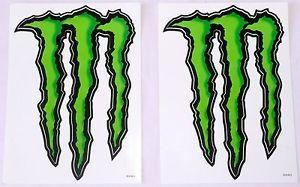 Monster Drink Logo - SET OF 2 MONSTER ENERGY DRINK LOGO STICKERS Black Green 5.5 X 8.5