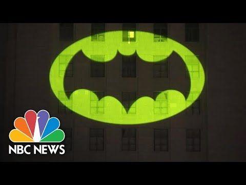 Adam West Bat Logo - Bat Signal Shines On L.A. City Hall For Adam West | NBC News - YouTube
