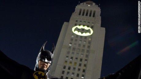 Adam West Bat Logo - Adam West Honored With Los Angeles Bat Signal