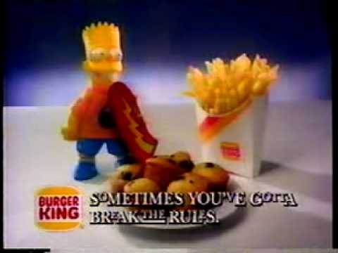 Old Burger King Logo - Old Burger King Simpsons commercial - YouTube