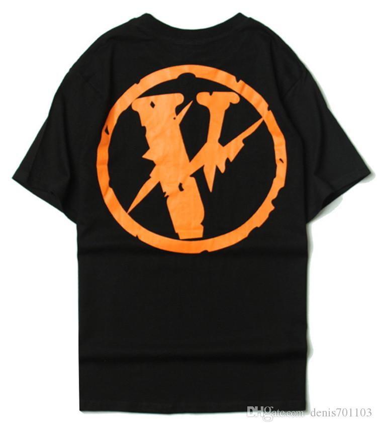 Vlone Brand Logo - Vlone Lightning V T Shirt Famous Brand Fashion Summer Style Tops