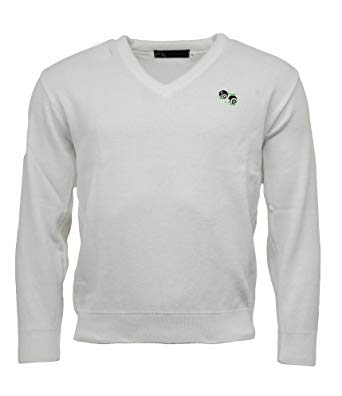 V Clothing Logo - Bowls Lawn Bowling V Neck White Jumper With Logo: Amazon.co.uk: Clothing
