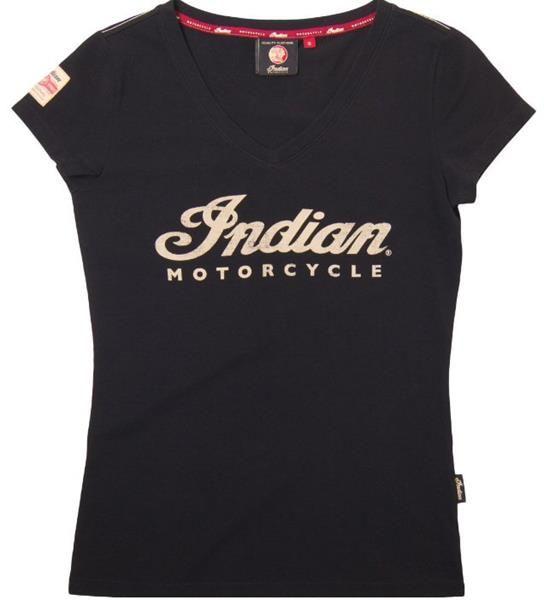 V Clothing Logo - Indian Ecru Logo V-Neck T-Shirt - Ladies