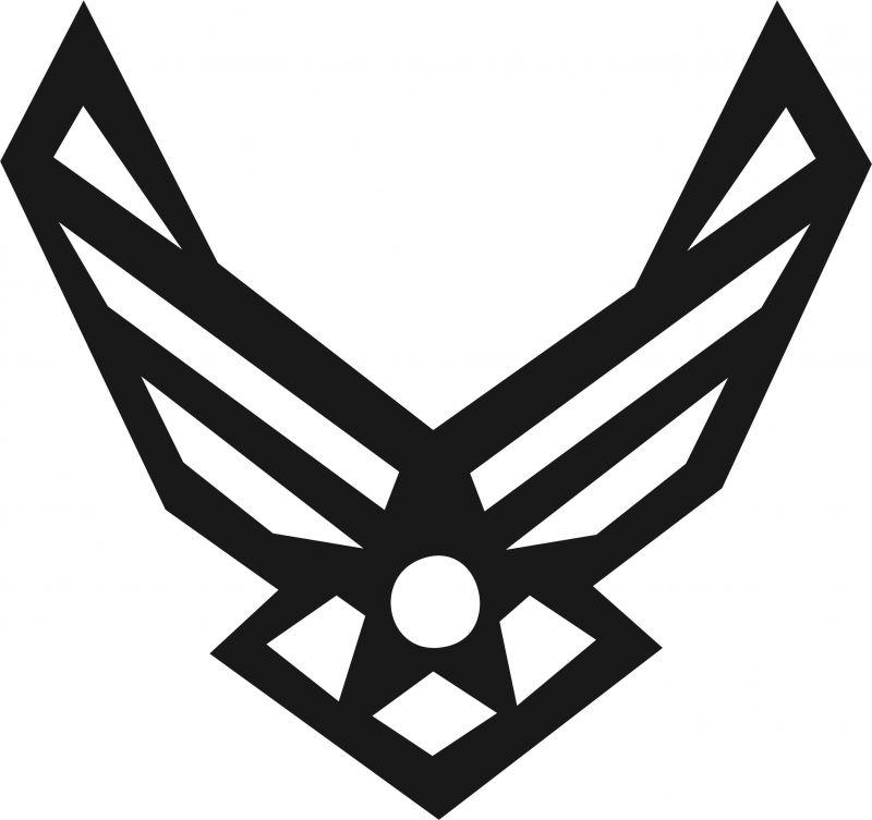 Black Air Force Logo - Air Force Symbol Silhouette Laser Cut Appliques