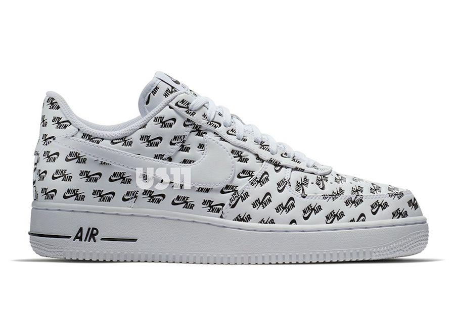 Black and White Air Force Logo - Nike Air Force 1 Low Logo Print | SneakerFiles