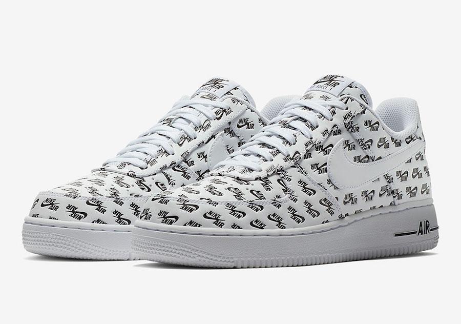 Black and White Air Force Logo - Nike Air Force 1 Low All Over Logo Pack - Sneaker Bar Detroit