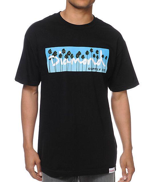 Black Diamond Supply Logo - Men Clothing Black Supply Co OG Palms Black T Shirt