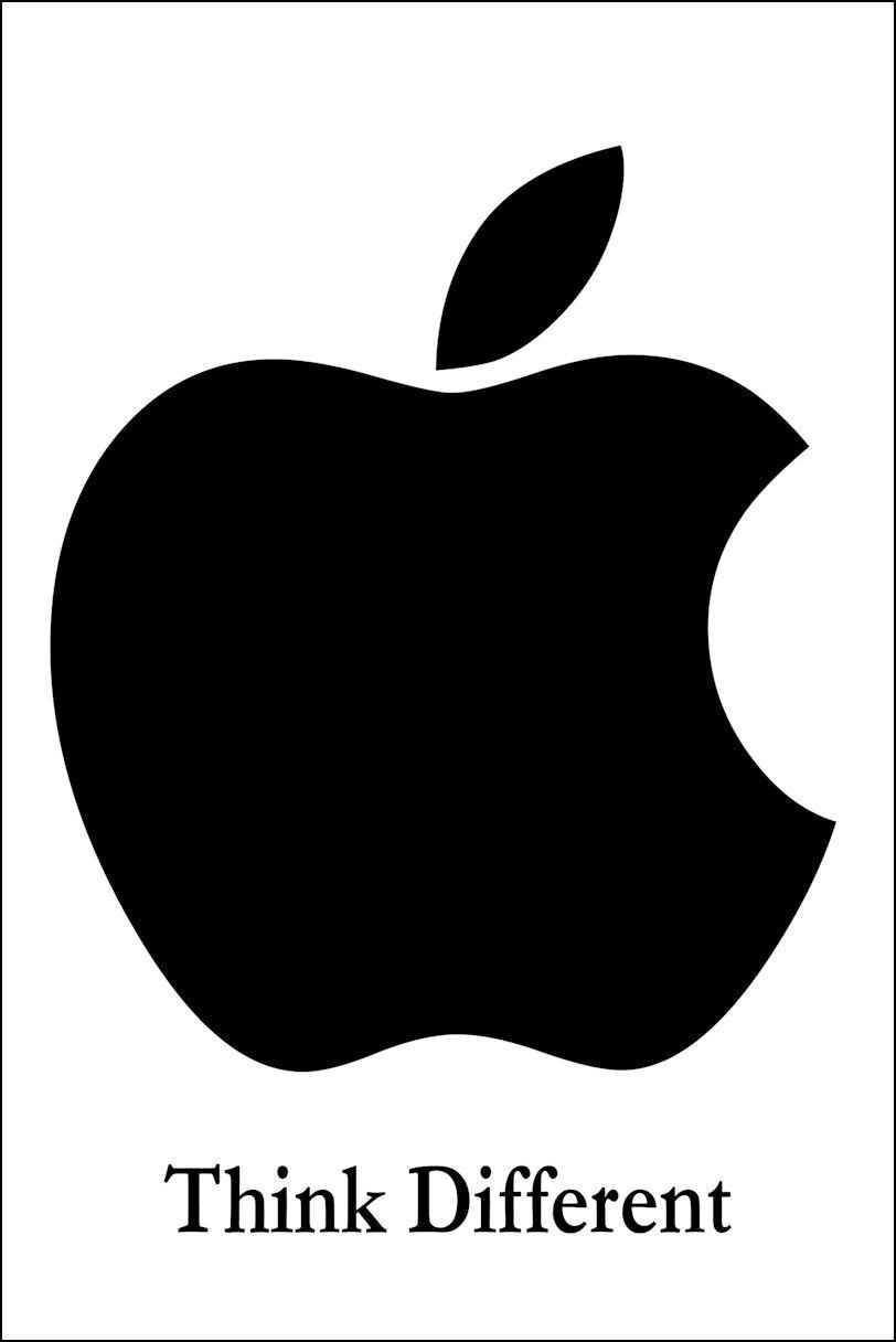 Different Apple Logo - Steve Jobs Poster Black Apple Mac iPhone Logo Poster Think Different ...