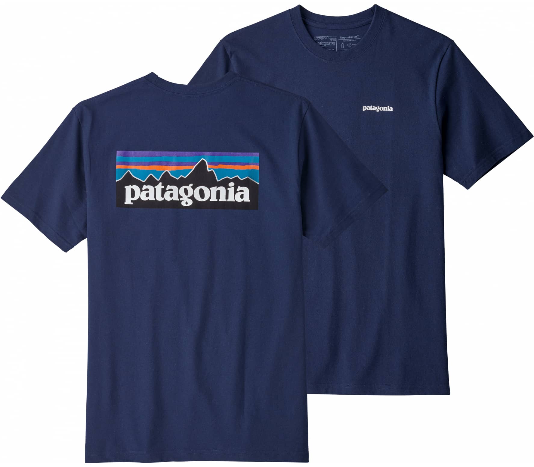 Blue P Sports Logo - Patagonia 6 Logo Responsibili Men's T Shirt (blue) It At