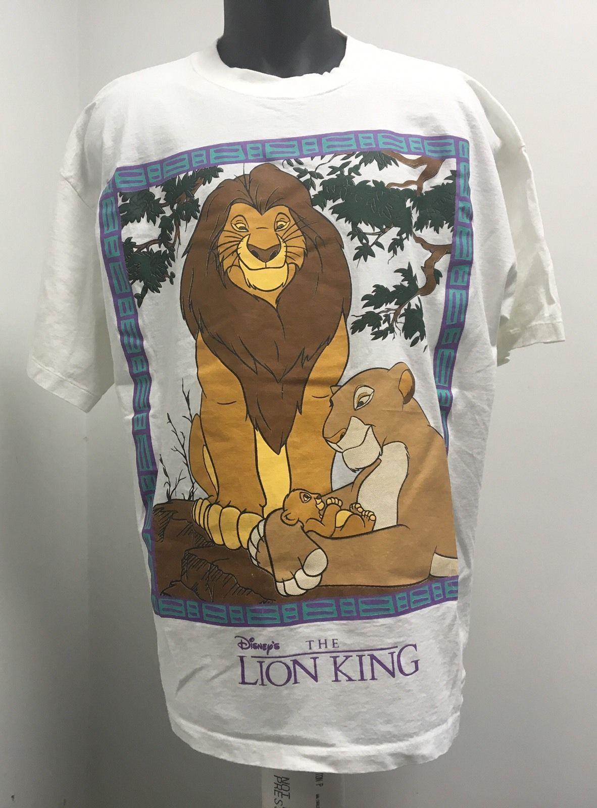 From 90 S Clothing and Apparel Logo - VINTAGE DISNEY The LION KING SHIRT 90s SIMBA RARE WHITE Logo Scar
