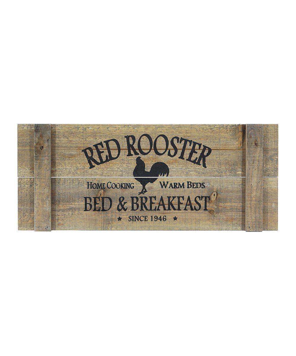 Black and Red Rooster Restaurant Logo - American Mercantile Red Rooster Wood Wall Sign