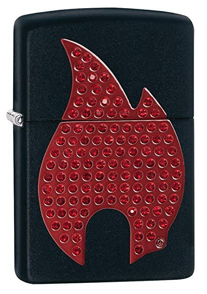 Black and Red Flame Logo - Zippo Red Flame Emblem Pocket Lighter, Black Matte: Amazon.ca