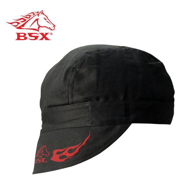 Black and Red Flame Logo - Revco BC5W-BK BSX BLACK - RED FLAME LOGO ARMORCAP WELDING CAP ...