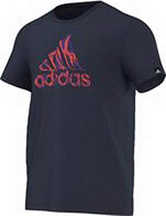Black and Red Flame Logo - Adidas Men's Performance Shirt Flame Logo University Red Black White