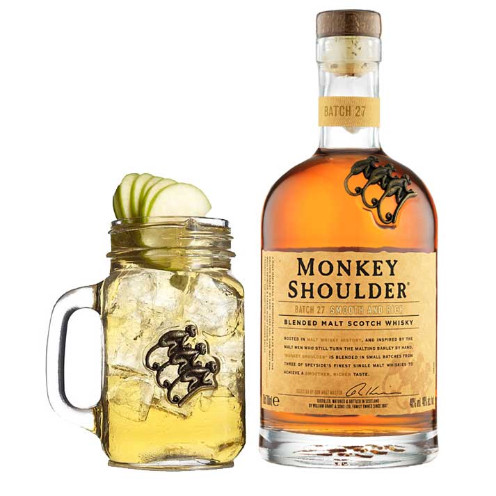 Monkey Shoulder Whiskey Logo - Monkey Shoulder Whisky With Branded Glass