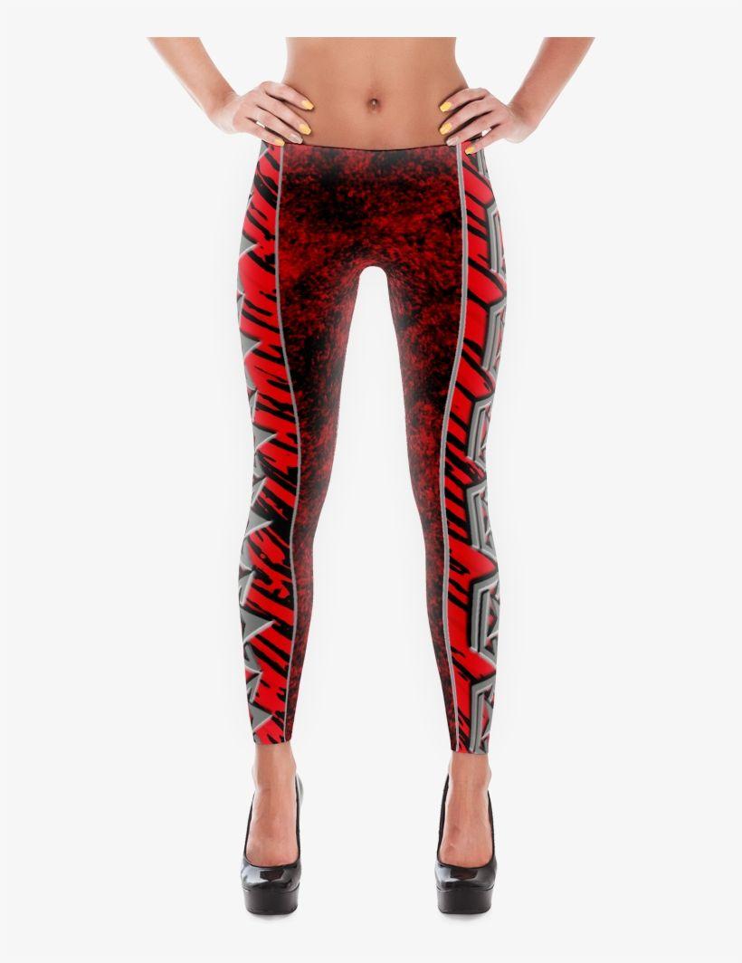 Black and Red Flame Logo - Black/red Grafitti With Side Logo Leggings - Red Flame Leggings ...