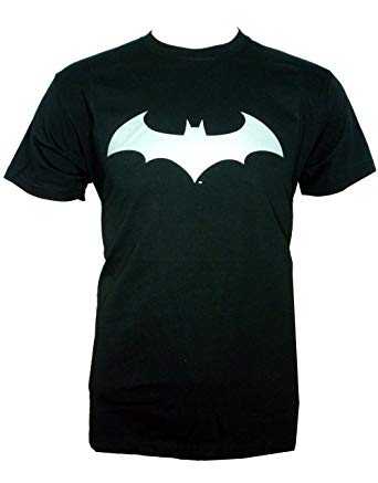 Sleek Clothing Logo - Batman Silver Sleek Foil Logo Black T-Shirt, Large, Chest 42 - 44 ...