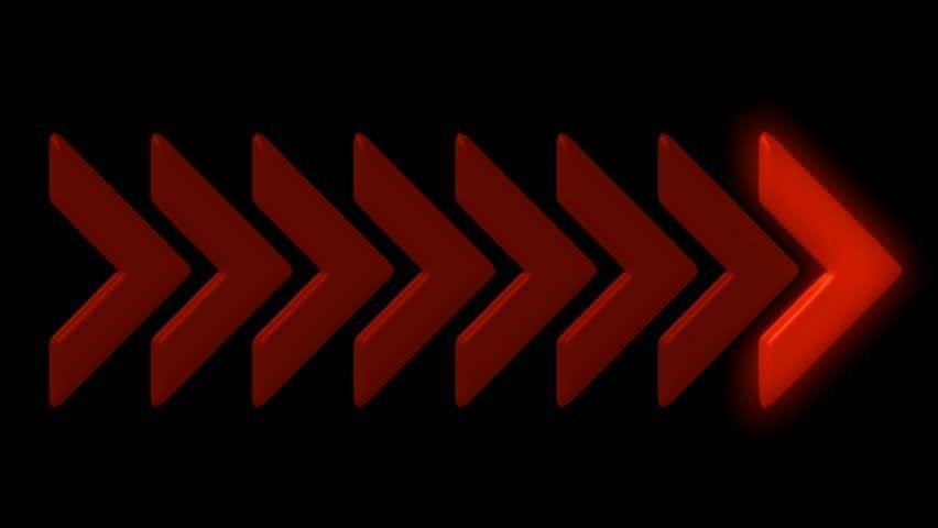 Black and Red Arrow Logo - Shiny Red Arrow,emergency Exit Sign,game Stock Footage Video ...
