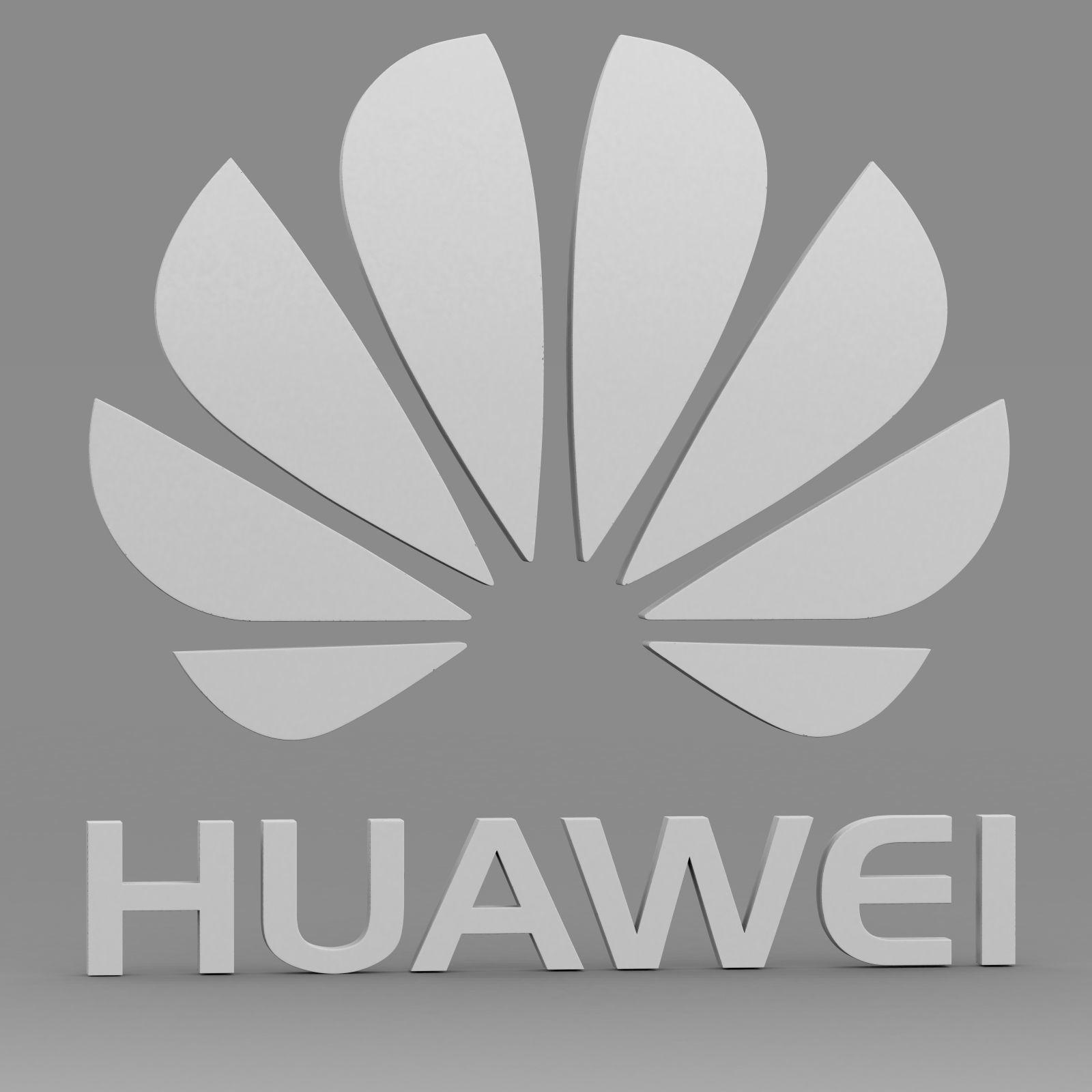 White Huawei Logo - huawei logo 3D