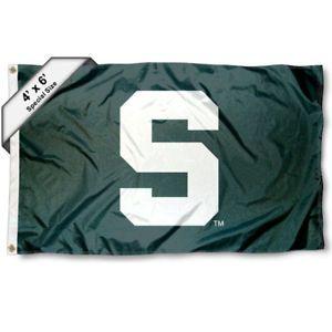 Michigan State S Logo - Michigan State University S Logo 4x6 Flag 848267026773