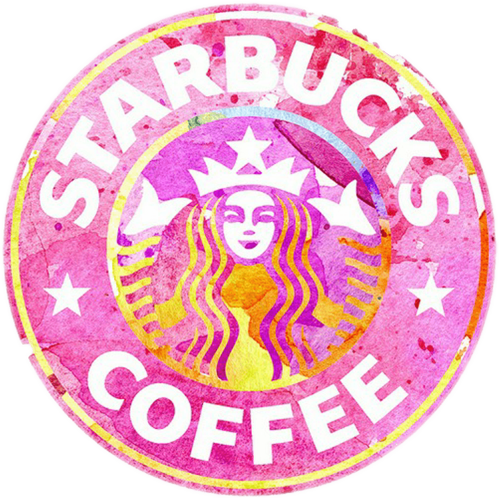 Cute Starbucks Logo - starbucks logo coffee pink cute - Sticker by 이은비