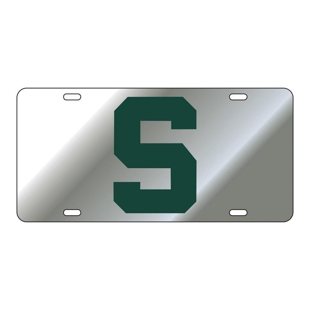 Michigan State S Logo - Michigan State Block S Logo License Plate