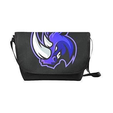 Purple Rhino Logo - Crossbody Bag purple rhino logo Black Nylon Daypacks