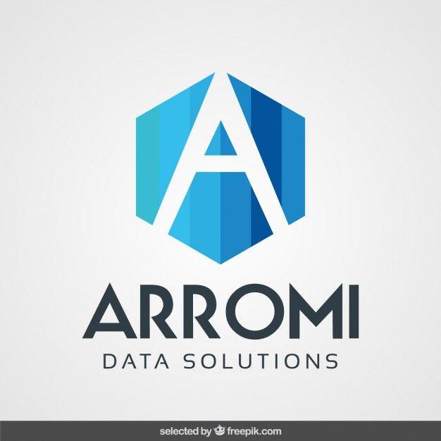 Striped Blue Logo - Blue striped hexagon logo Vector | Free Download