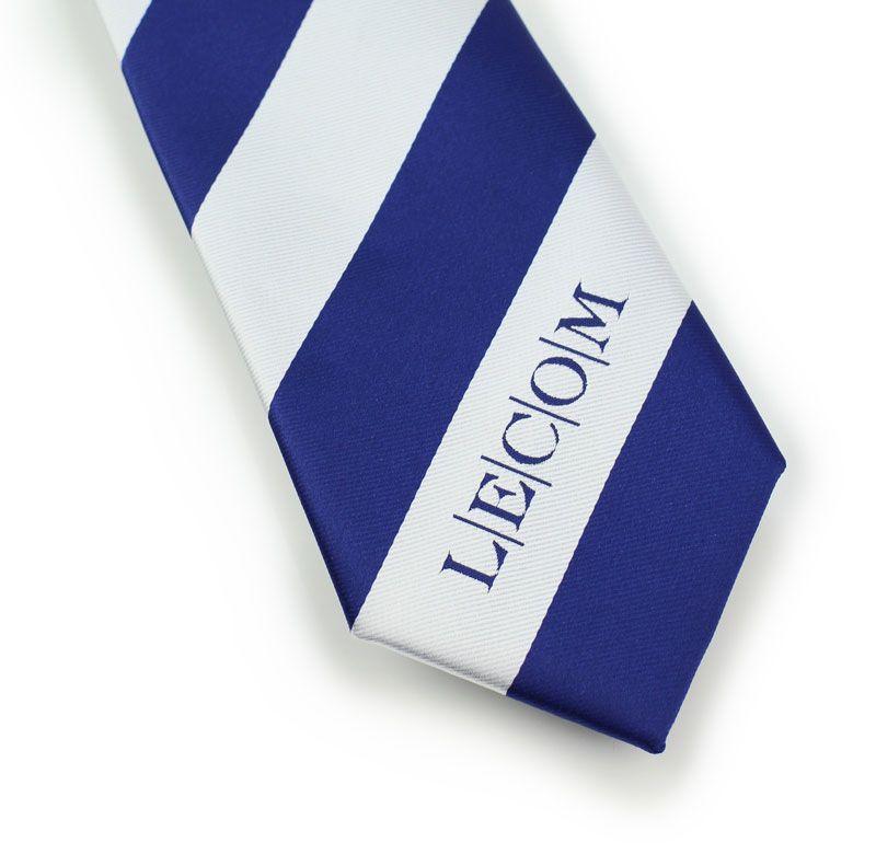 Striped Blue Logo - Custom Royal Blue and Silver Striped Logo Ties