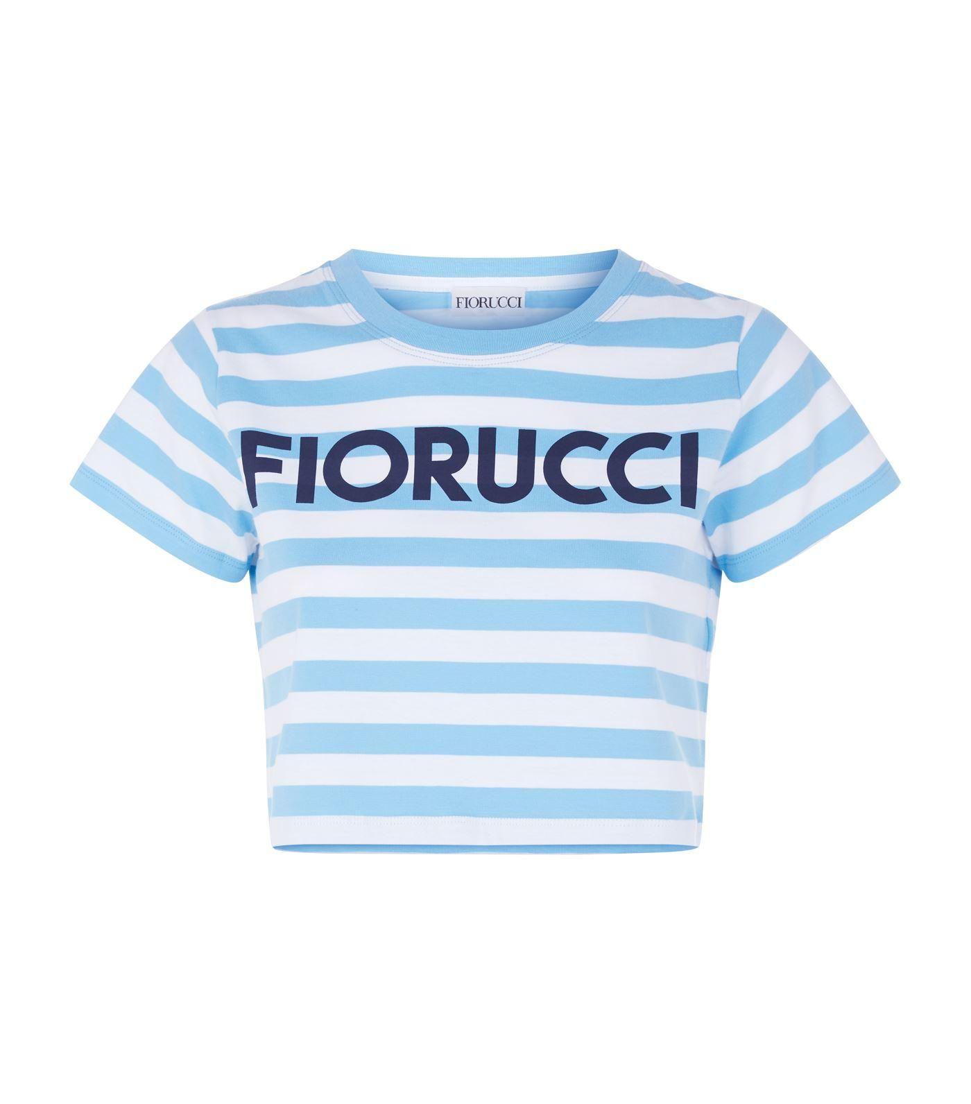 Blue Striped I Logo - Fiorucci Striped Logo T-shirt in Blue - Lyst