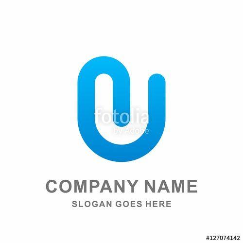 Simple U Logo - Monogram Letter U Simple Rounded Line Negative Space Business ...