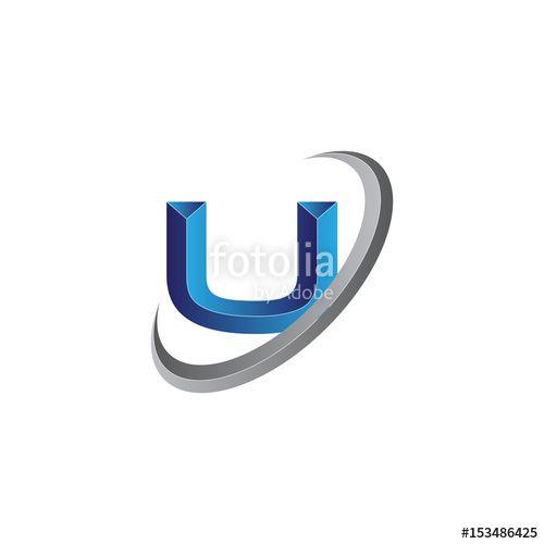 Simple U Logo - Simple Modern initial letter U logo modern swoosh Stock image