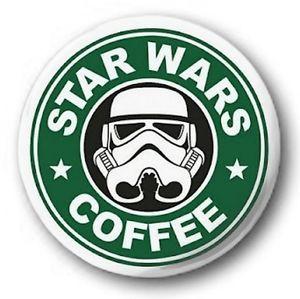 Cute Starbucks Logo - STAR WARS COFFEE - 1 inch / 25mm Button Badge - Starbucks Spoof Logo ...