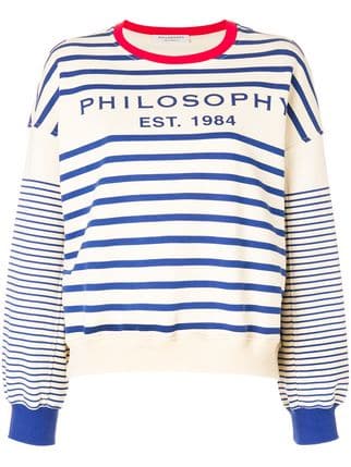 Blue Striped I Logo - Philosophy Di Lorenzo Serafini striped logo sweatshirt $178 - Buy ...