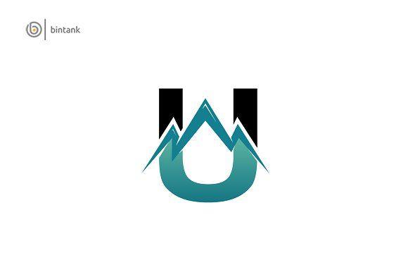 Simple U Logo - Letter U Logo - Mountain ~ Logo Templates ~ Creative Market