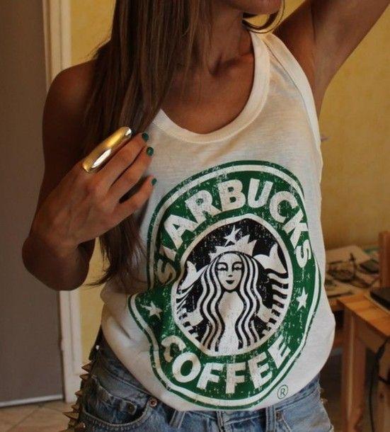 Cute Starbucks Logo - t-shirt, tank top, tank top, summer, starbucks coffee, cute ...