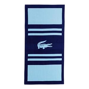 Blue Striped I Logo - New Lacoste Beach Towel Pop Cotton Stripe Logo-Print 36