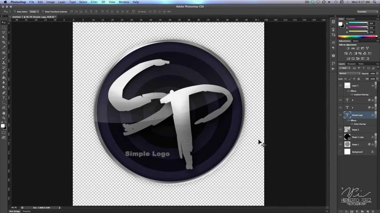 Creating a Photography Logo - How To Create a Simple Logo in Photoshop CS6 - YouTube