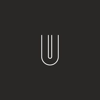 Simple U Logo - Simple Letter U Logo Monogram, Business Card Hipster Emblem Mockup ...