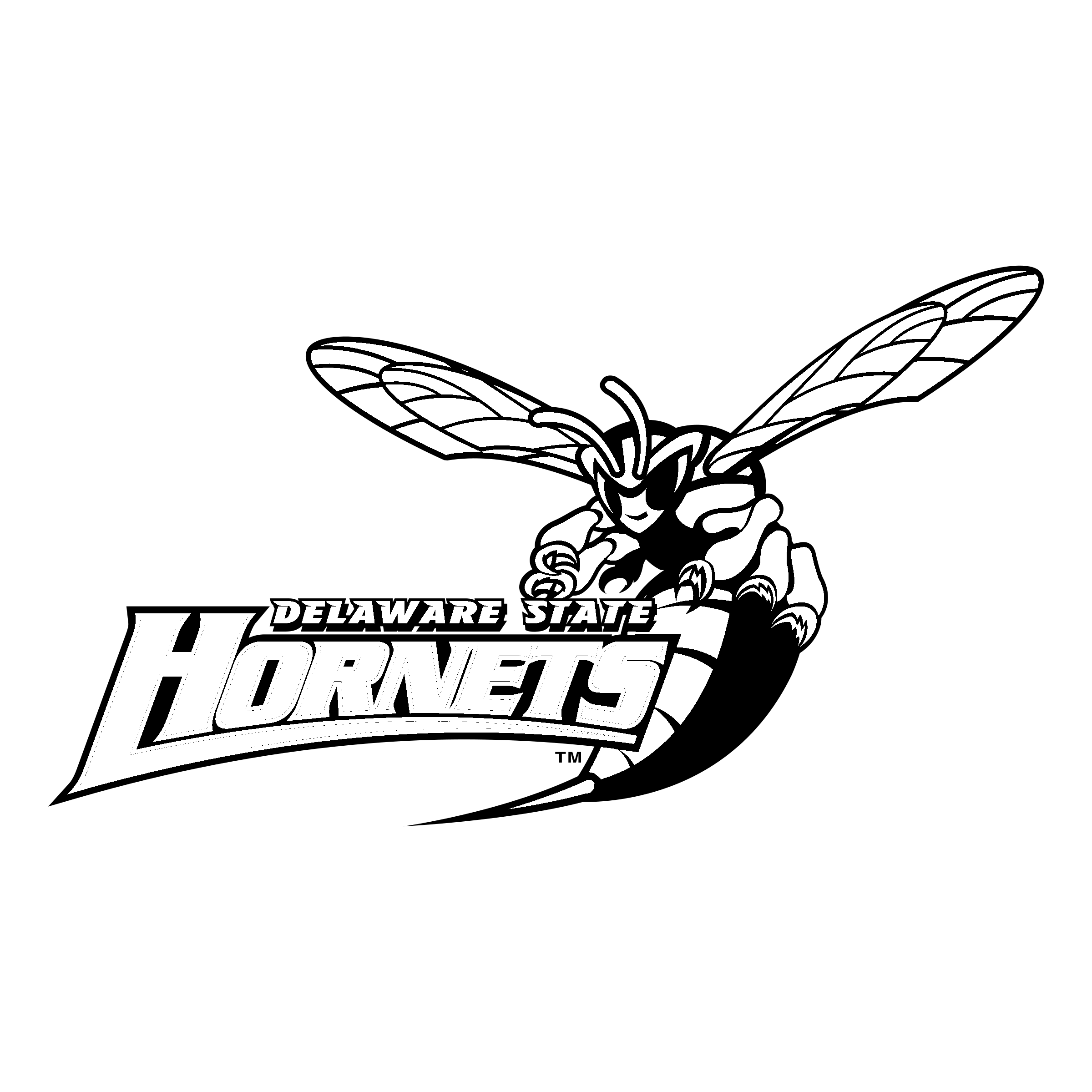 Black and White Hornets Logo - Delaware State Hornets Logo PNG Transparent & SVG Vector - Freebie ...