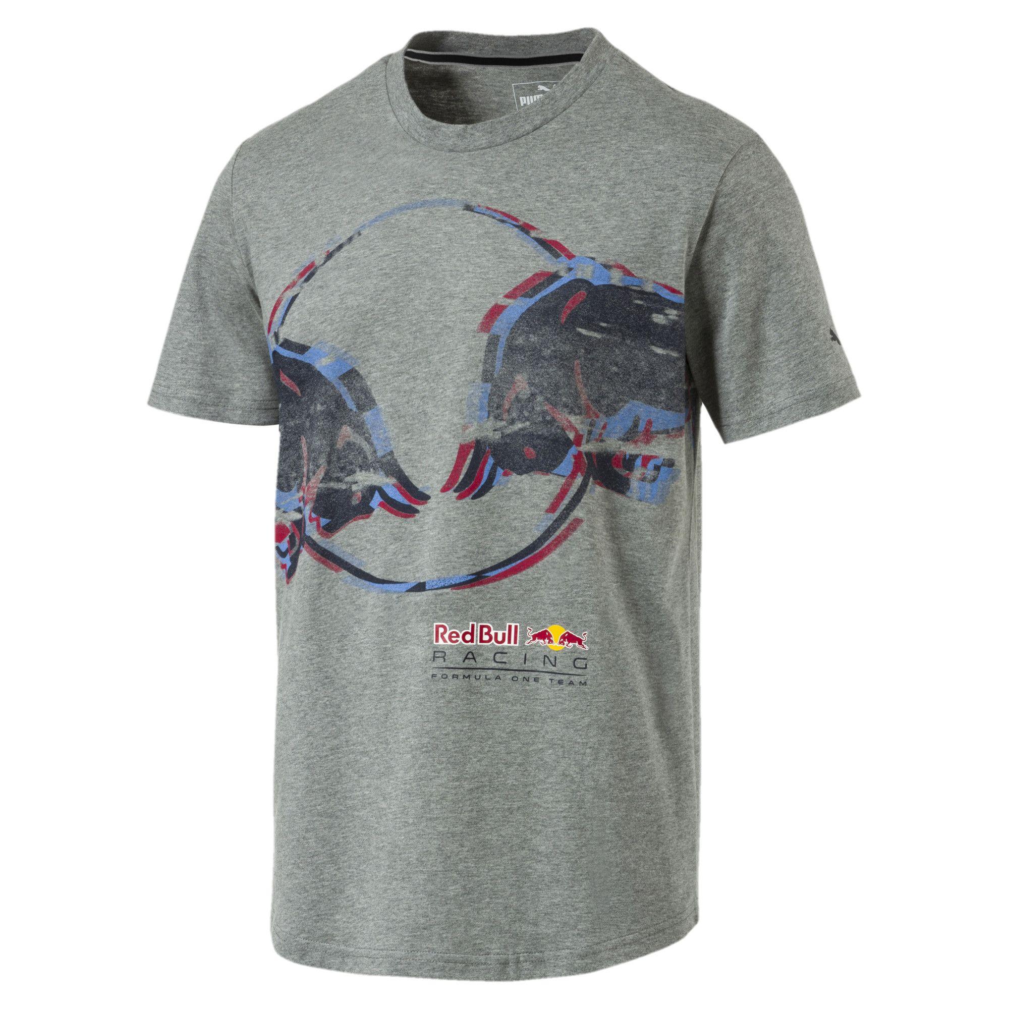 Gray and Red Bulls Logo - Men's Red Bull Racing Double Bull T Shirt