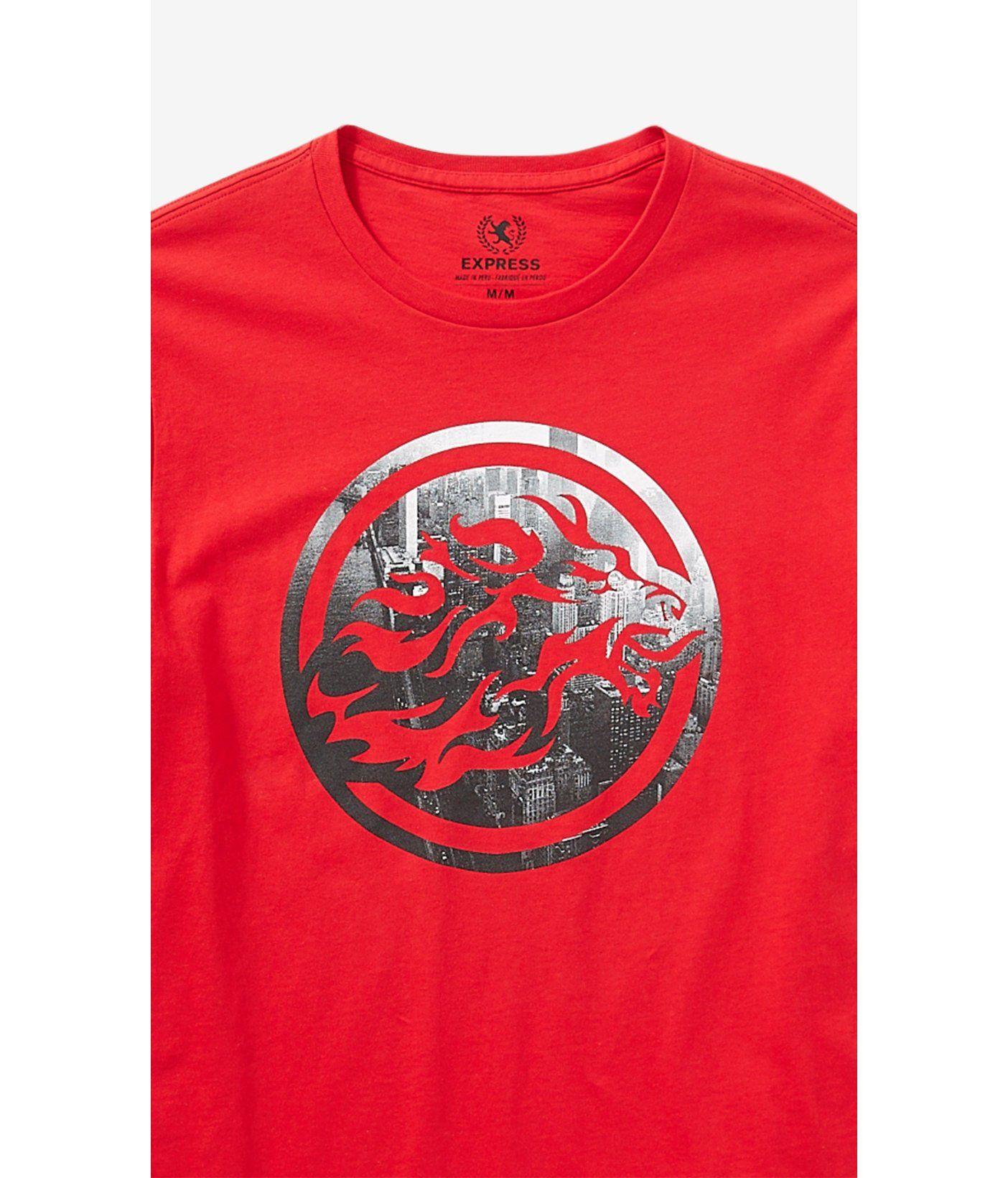Express Lion Logo - Express City Lion Circular Graphic Tee in Red for Men - Lyst