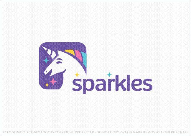 Rainbow Horse Logo - Readymade Logos for Sale Unicorn Sparkles | Readymade Logos for Sale