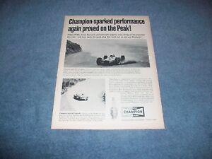 1965 Champion Spark Plug Logo - Champion Spark Plugs Vintage Ad .Performance Again Proved