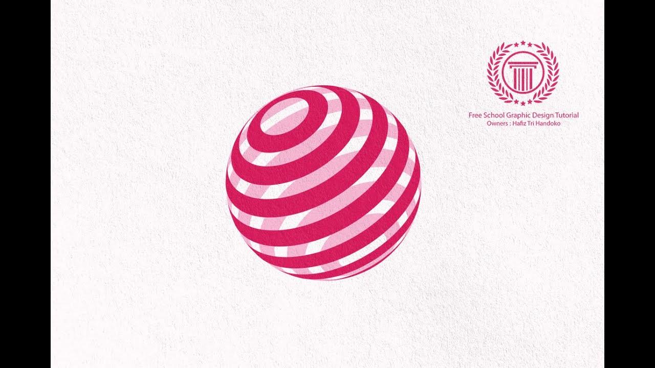 Striped Sphere Logo - simple sphere logo design tutorial in adobe illustrator cs6 | how to ...