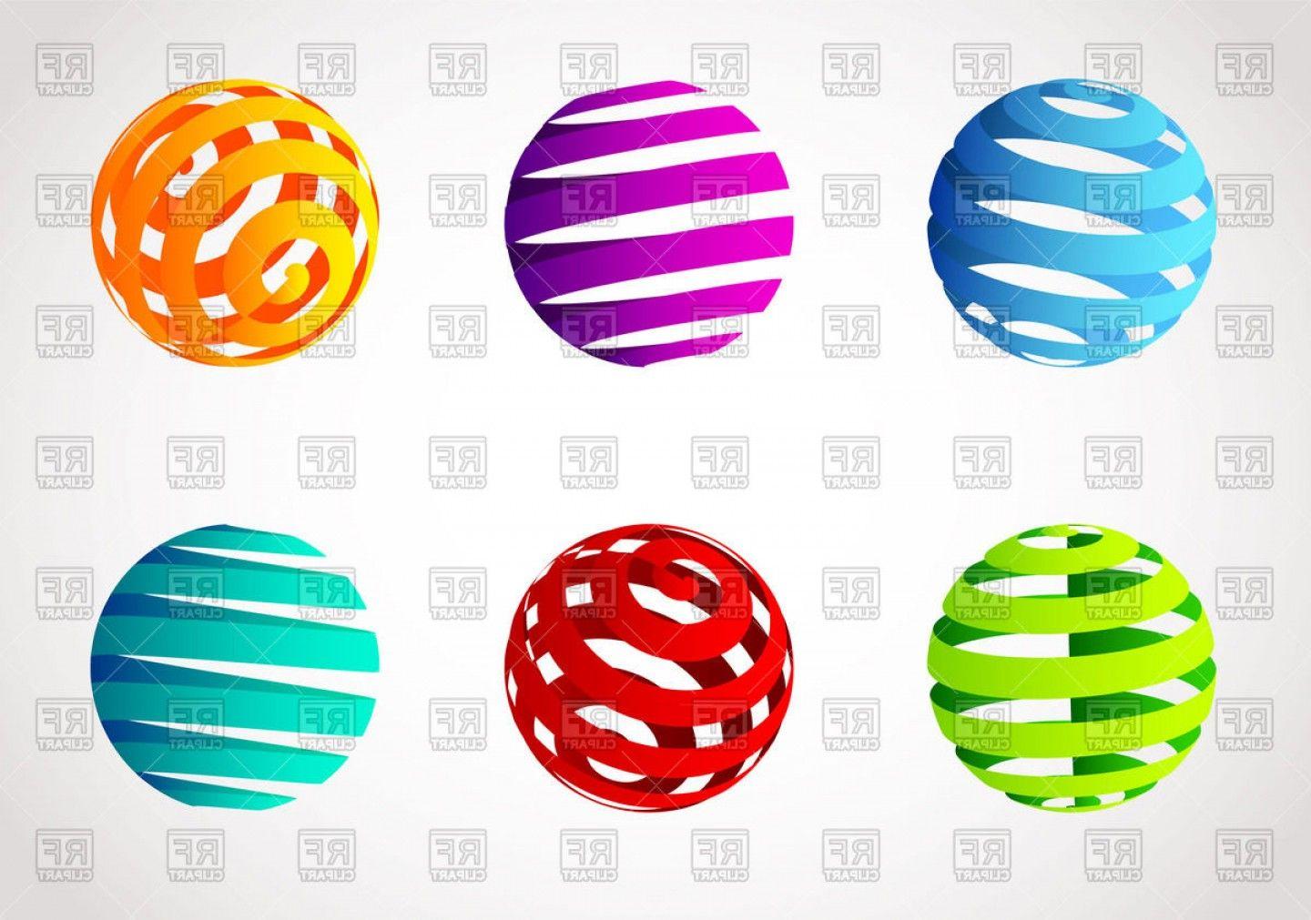 Striped Sphere Logo - 3d Sphere Vector Graphics | SOIDERGI